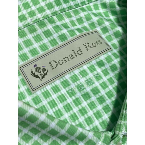 Donald Ross Polo Shirt Mens Large Green Golf Stretch 1894 USA Club Crest - Picture 5 of 9